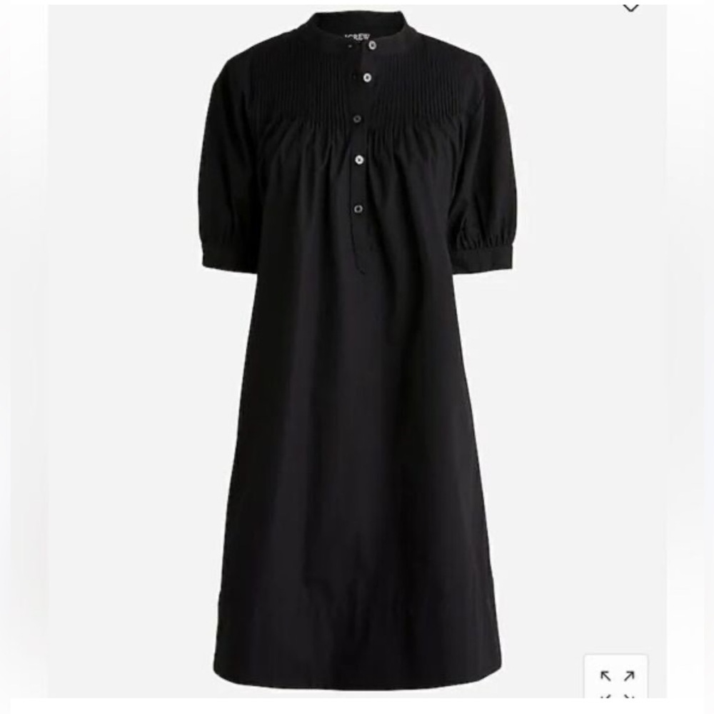 J. Crew Black Mini Dress with Pintuck Bodice